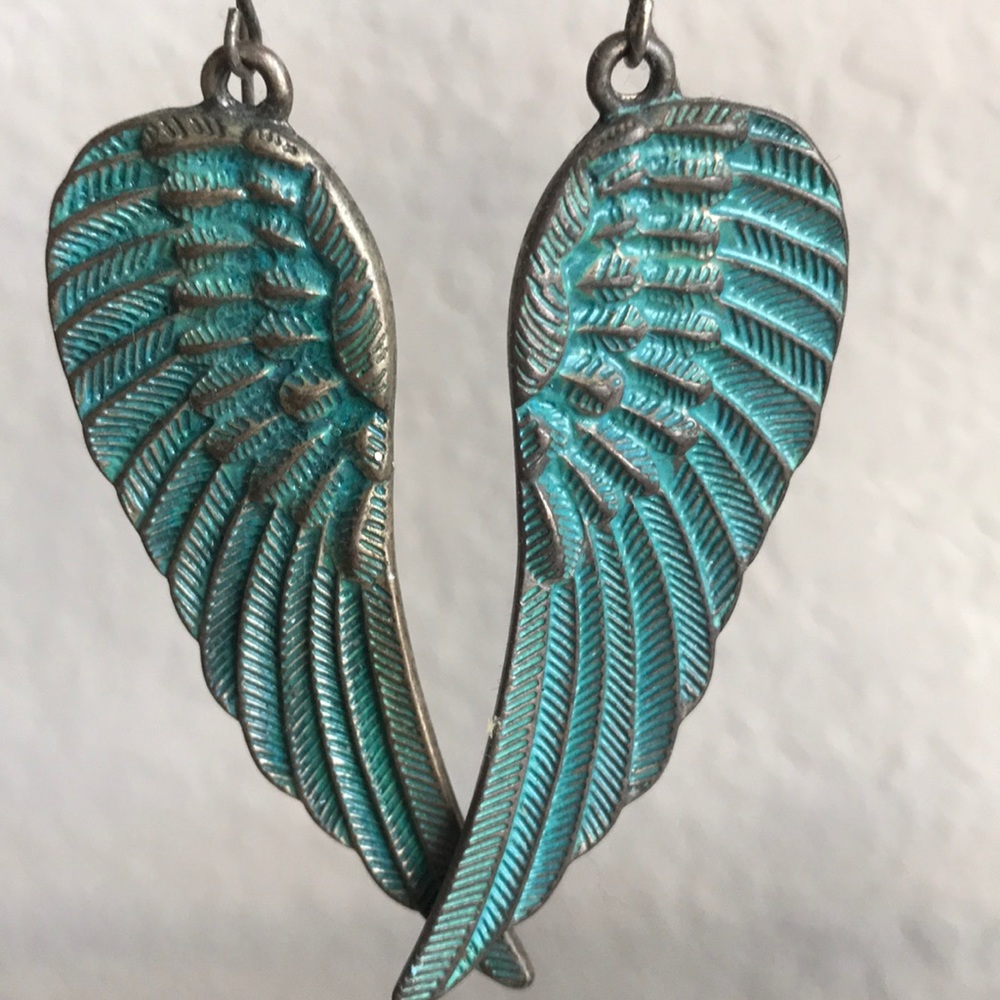 Lucky Brand Turquoise Angel Wing Earrings